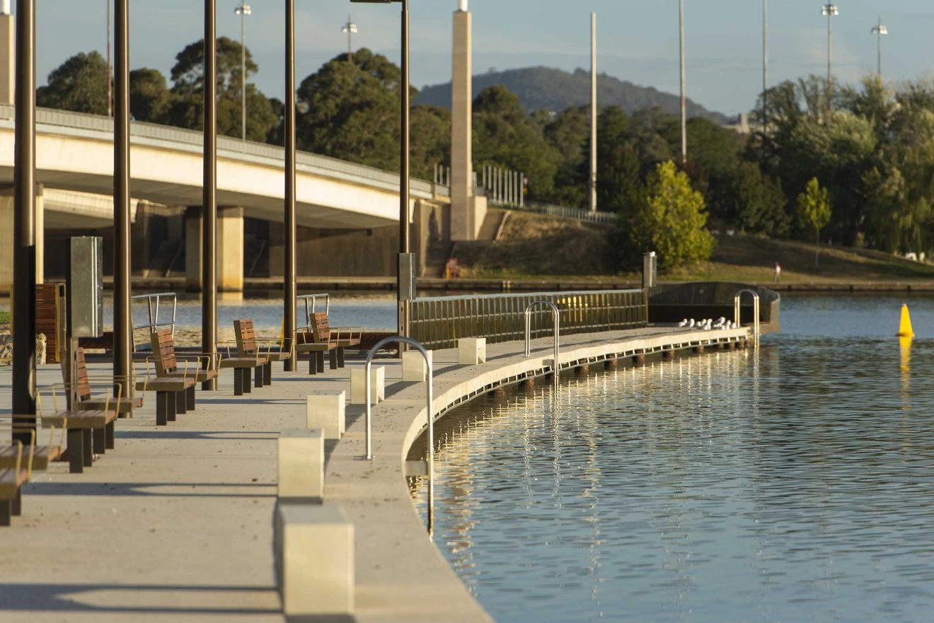 Waterfront of Acton Beach. Image from ACT Government - City Renewal Authority.
