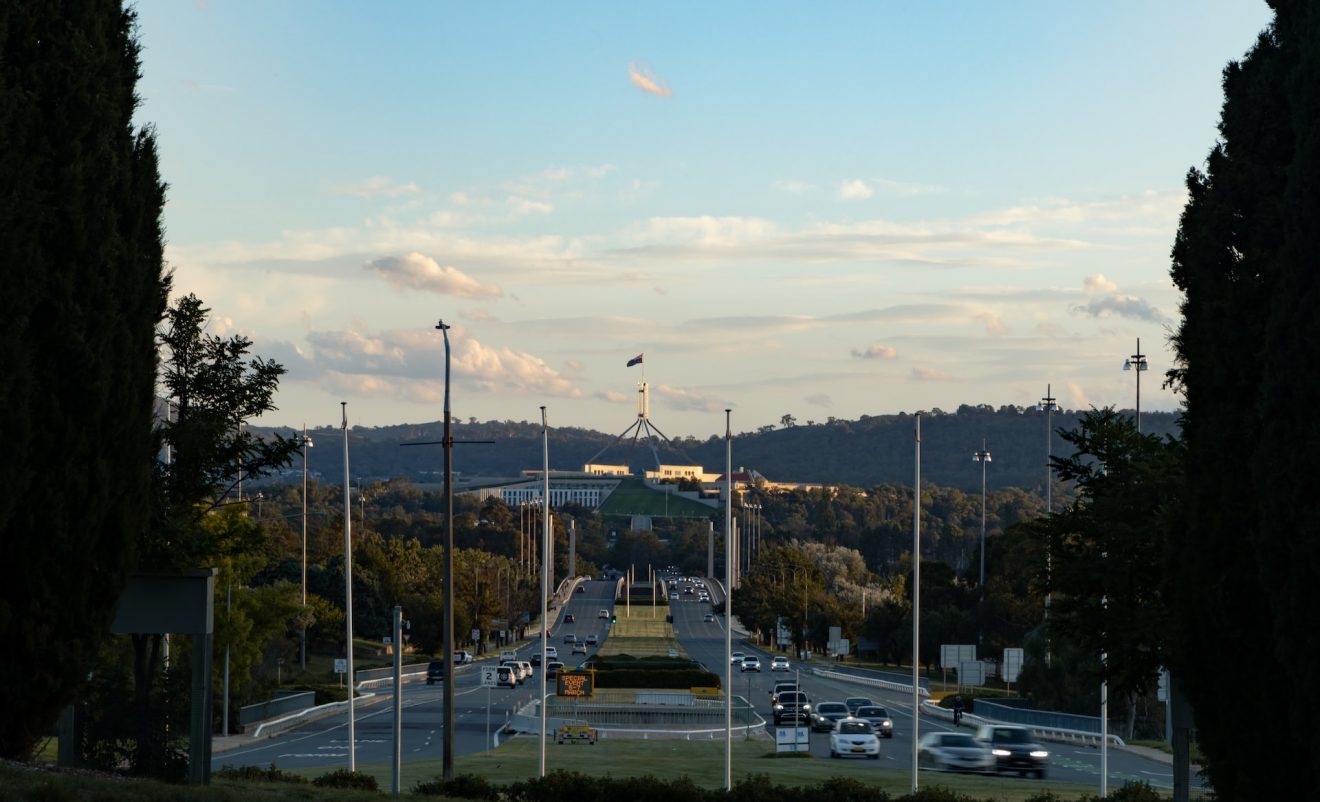 Kings Avenue, Canberra overlooking Parliament House, Canberra.